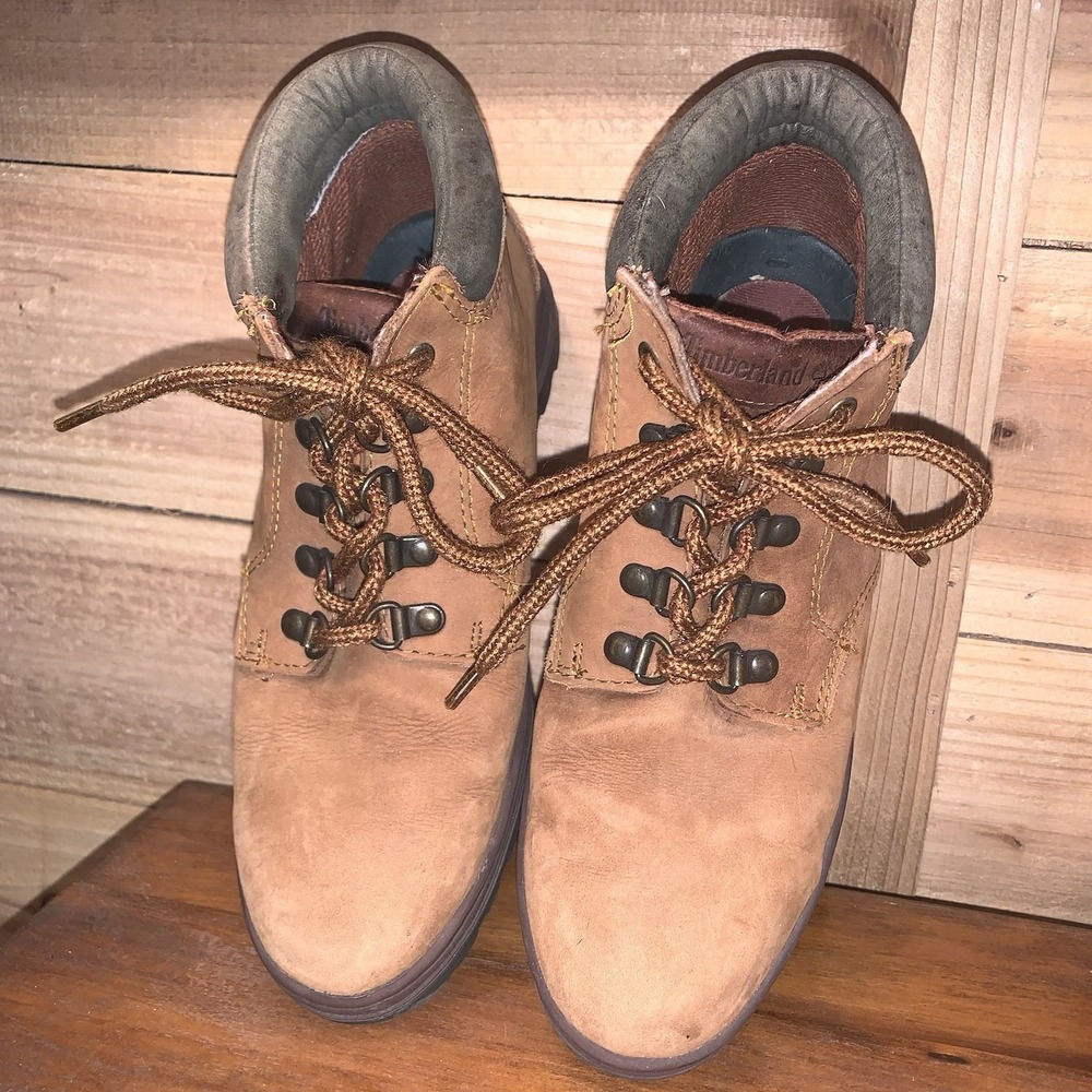 Timberland Womens Size 8.5M Brown Leather Lace Up Hiking Ankle Fashion Boots